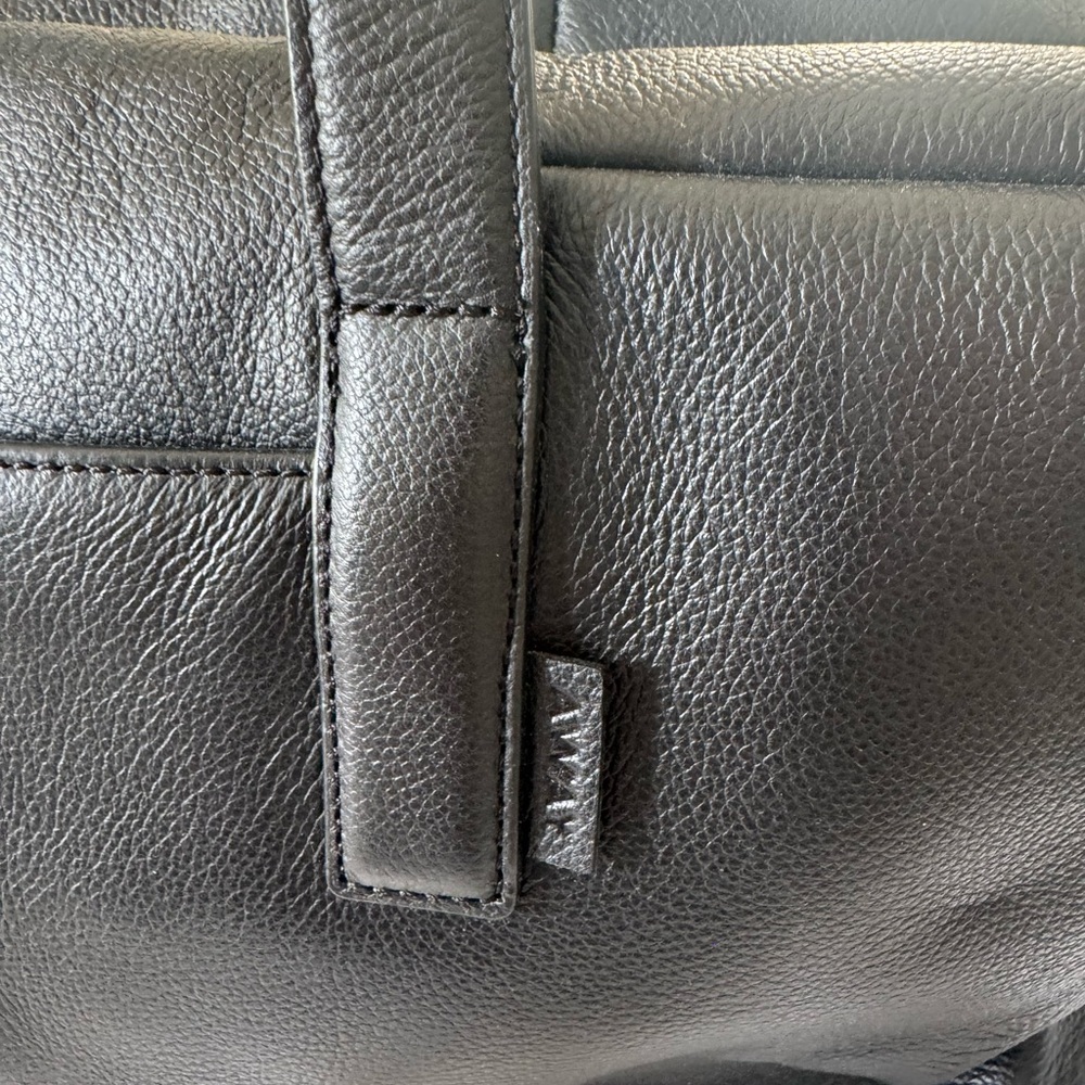 Away Everywhere Black Leather Weekender Duffel Bag - Travel Tote - Picture 2 of 5
